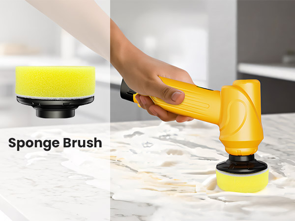 handheld scrubber with Sponge Brush
