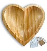 Ideal Swan Wooden Heart Prayer Bowl with Cards, Christian Gifts Easter Gift Religious Gift, Heart...