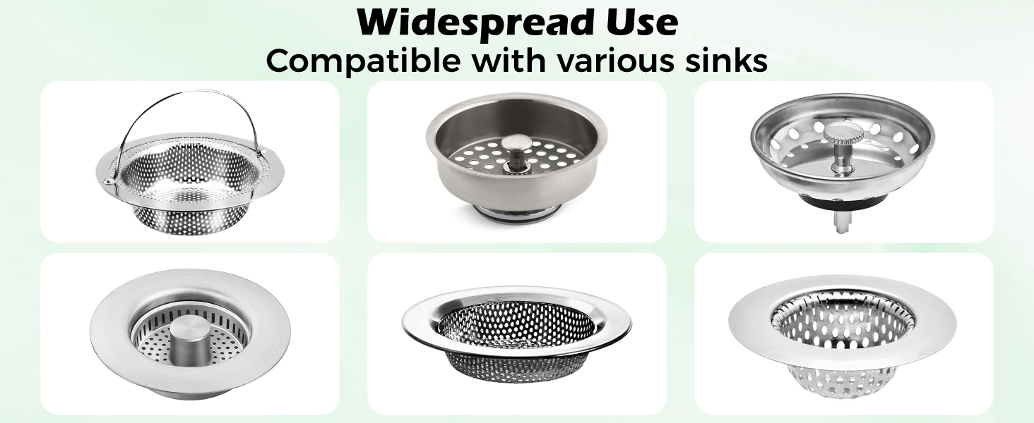 Wide compatibility: works with various styles of kitchen sink drains and strainers