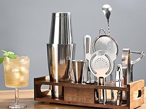 wooden stand cocktail kit