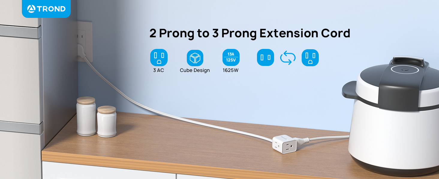flat extension cord 3ft