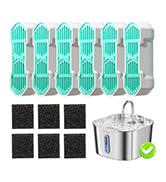 Cat Water Fountain Filters, 12-Piece Value Pack (6 Carbon Filters &amp;amp; 6 Sponges) for Faucet-Mounted