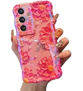 XIZYO Case for Samsung Galaxy S25, Colorful Retro Oil Painting Flower Cute Floral Aesthetic Curly...