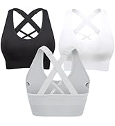 Heathyoga Adjustable High Impact Sports Bras for Women High Support Padded Workout Bras Strappy S...