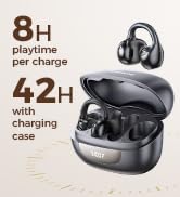 SUPERONE Clip-On Earbuds with Air Cushion, Comfort &amp; Secure Fit Open Earbuds with Digital Display...