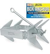 Folding Boat Box Anchor 13lb, 19lb or 26lb, Prevents Anchor Slide, for Boats up to 34 ft, Pontoon...
