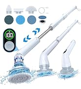 LABIGO Electric Spin Scrubber LA4 Pro, Dual Speed Bathroom Scrubber with Display &amp; 6 Replacement ...