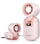 MINISO Mini Fan Handheld, 2400 mAh Rechargeable, 3 in 1 USB Small Portable Turbo Fan, 5-Speed, Fo...
