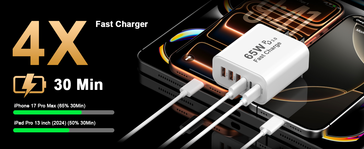 65w usb c wall charger for multi devices