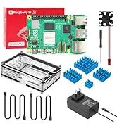 RasTech Raspberry Pi 5 8GB Basic Kit with Raspberry Pi 5 Power Supply 4 Aluminum Heat Sink Case H...