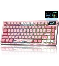 L98 Wireless Gaming Keyboard, 98 Keys Mechanical Keyboard with Smart Display and Knob, Bluetooth/2.4...