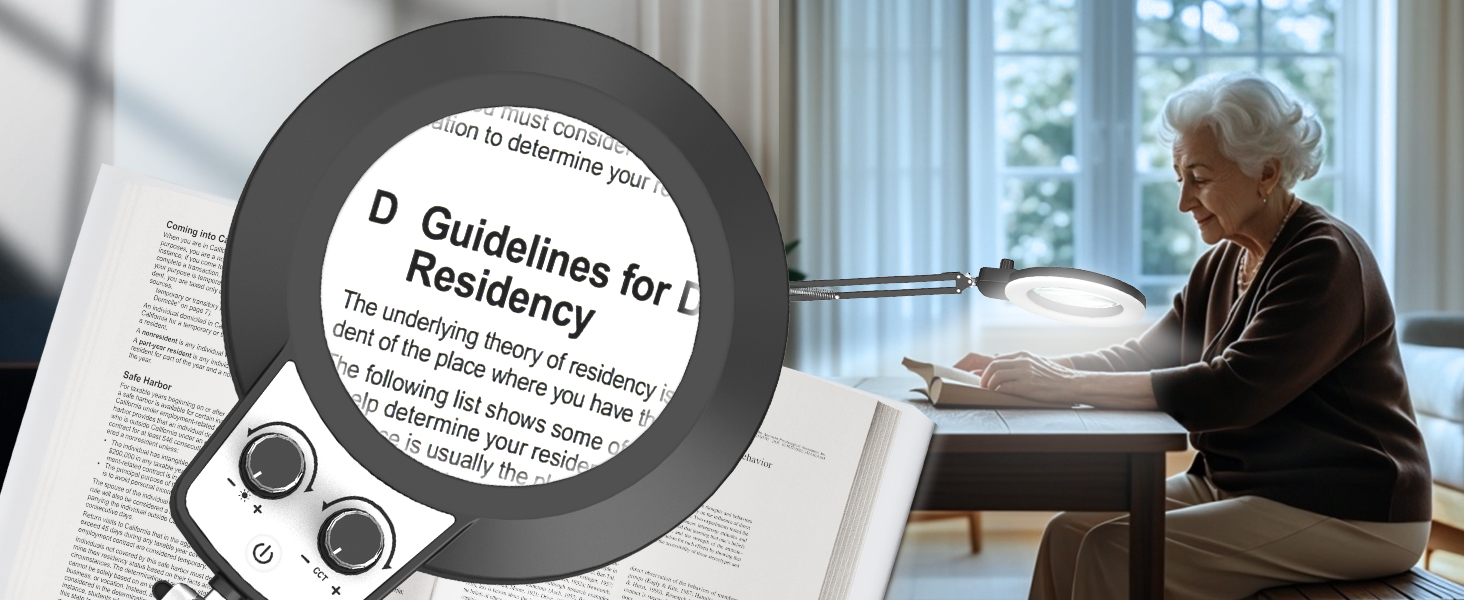 eye protection reading desk lamp with magnifying glass and light desktop