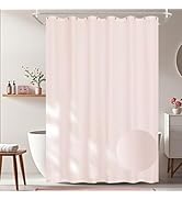 Seenus Waterproof TPU Lined Fabric Shower Curtain Lightweight, Baby Pink Shower Curtain or Liner ...