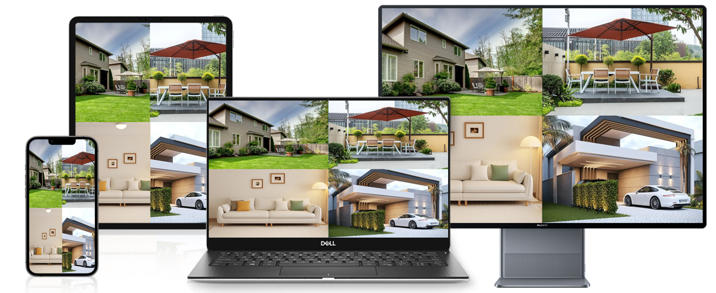 Expandable 4CH Wired Mini DVR & Security Cameras System-2pcs 1080P Mini Dome Cameras 