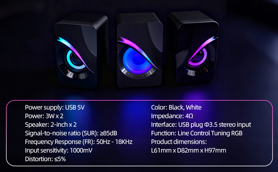 RGB Computer Speakers with Bluetooth 5.0