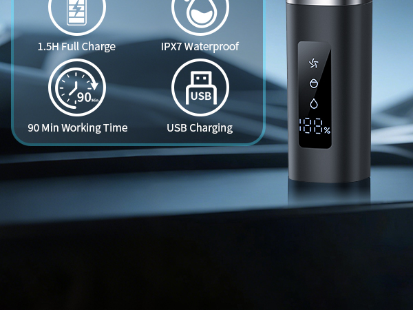 Rechargeable Electric Razor for Men: IPX7 Waterproof 5D Floating Head Shaver - 90-Min Runtime USB-C