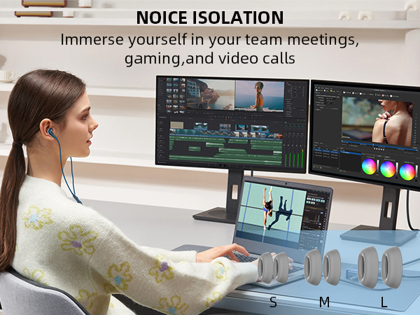 usb earbuds with microphone for pc laptop computer