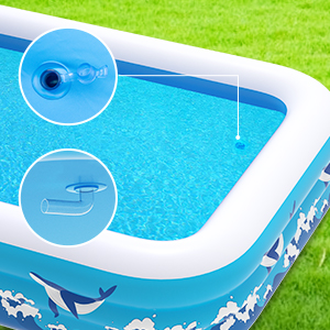 Large Inflatable Pool for Adults Kids,Blow-up Pools Inflatable Swimming Pool with Pump, Kiddie Pool