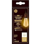 GE Vintage Style LED Light Bulb, 60 Watt, Amber Finish, ST19 Edison Style Bulb (1 Pack)