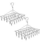 Tosnail 2 Pack Stainless Steel Clip and Drip Hangers Clothes Drying Rack Laundry Accessories - To...