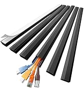 Delamu Black Cord Hider, 85in Cord Covers for 3-4 Wires on Wall, Large Cable Hider, Premium Wire ...