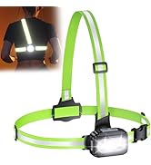 Viccux Running Lights for Runners with Reflective Straps, 500 Lumens 7 Modes &amp; 45° Adjustable Run...