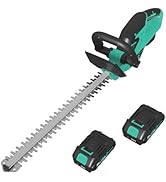 Garvee 22.4'' Hedge Trimmer Cordless, Shrub Trimmer Electric Handheld Bush Clipper 3000RPM, Brush...