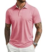 MAGCOMSEN Men's Short Sleeve Polo Golf Shirts 3-Button Moisture Wicking Athletic T-Shirts Casual ...
