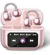Piluyaa Clip-on Earbuds, Open Ear Earbuds with LCD Touchscreen Wireless Bluetooth 5.4, Lightweigh...
