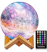 Moon Lamp, Night Light, LOGROTATE 16 Colors Galaxy Lamp 3D Printing Kids Moon Light with Stand/Re...