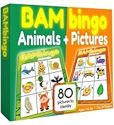 Animal and Picture Bingo Game for Kids - Animals &amp; Words Flash Cards Matching - Learning Toddler ...