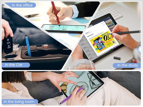 stylus Black, purple blue and red