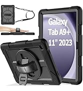 AVAWO Case for Samsung Galaxy Tab A9+ Plus 11 Inch 2024 with 360° Swivel Handle Strap Cover with ...