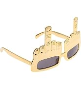 Gold Tricky Middle Finger Sunglasses, Creative Middle Finger Flip Off Hand Shape Finger Silly Fun...