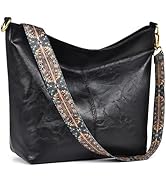 Fashion Hobo Bags for Women Vegan Leather Crossbody Bag with Guitar Strap Shoulder Purses and Han...