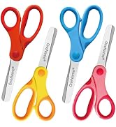 Scissors for Kids,Kids Safety Scissors,Soft Comfort-Grip Handles Blunt-Tip School Student Scissor...
