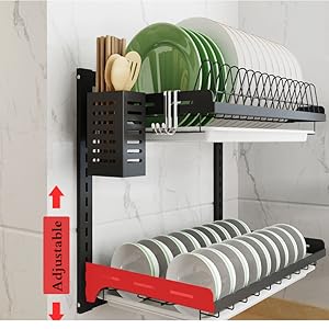 wall mounted dish drying rack