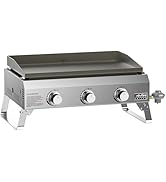 Onlyfire Tabletop Gas Griddle with Foldable Legs, 3-Burner Propane Gas Flat Top Griddle, Portable...