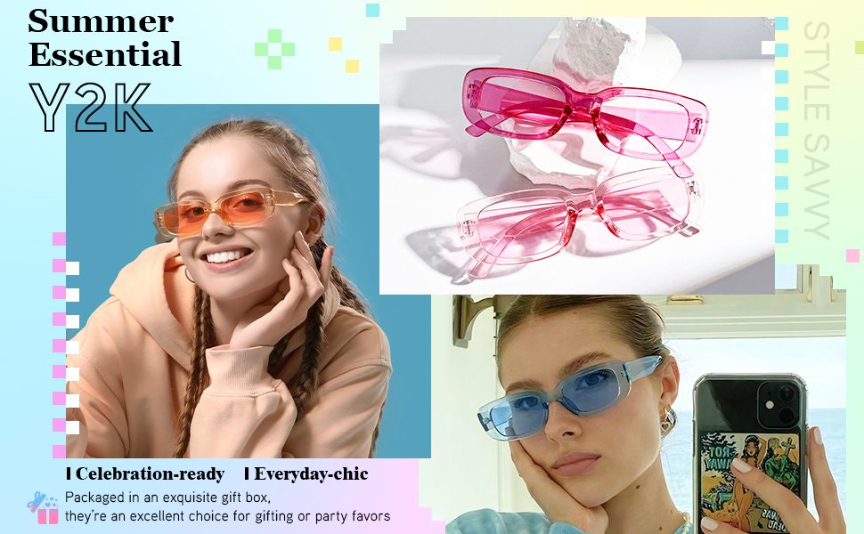 Retro Y2K Square Glasses