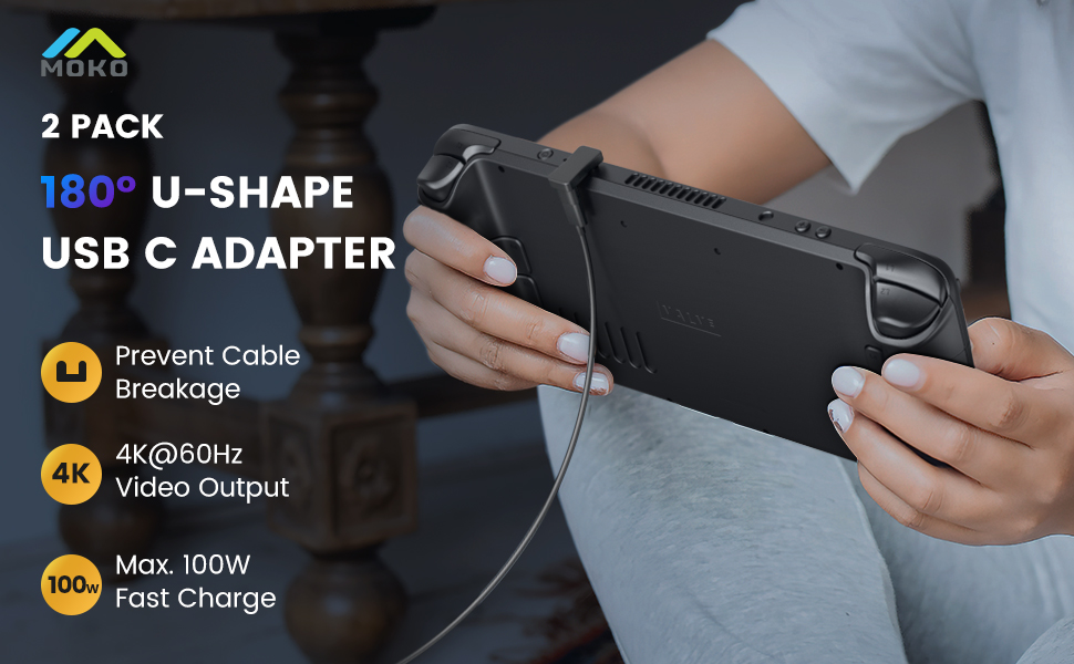 180 degree U-shape usb c adapter
