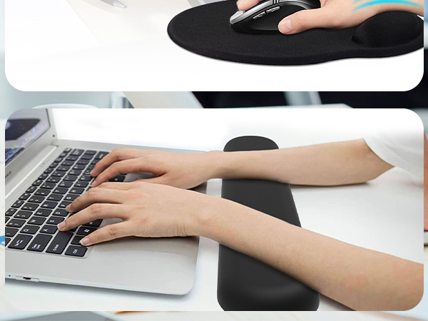 Keyboard wrist rest and mouse pad