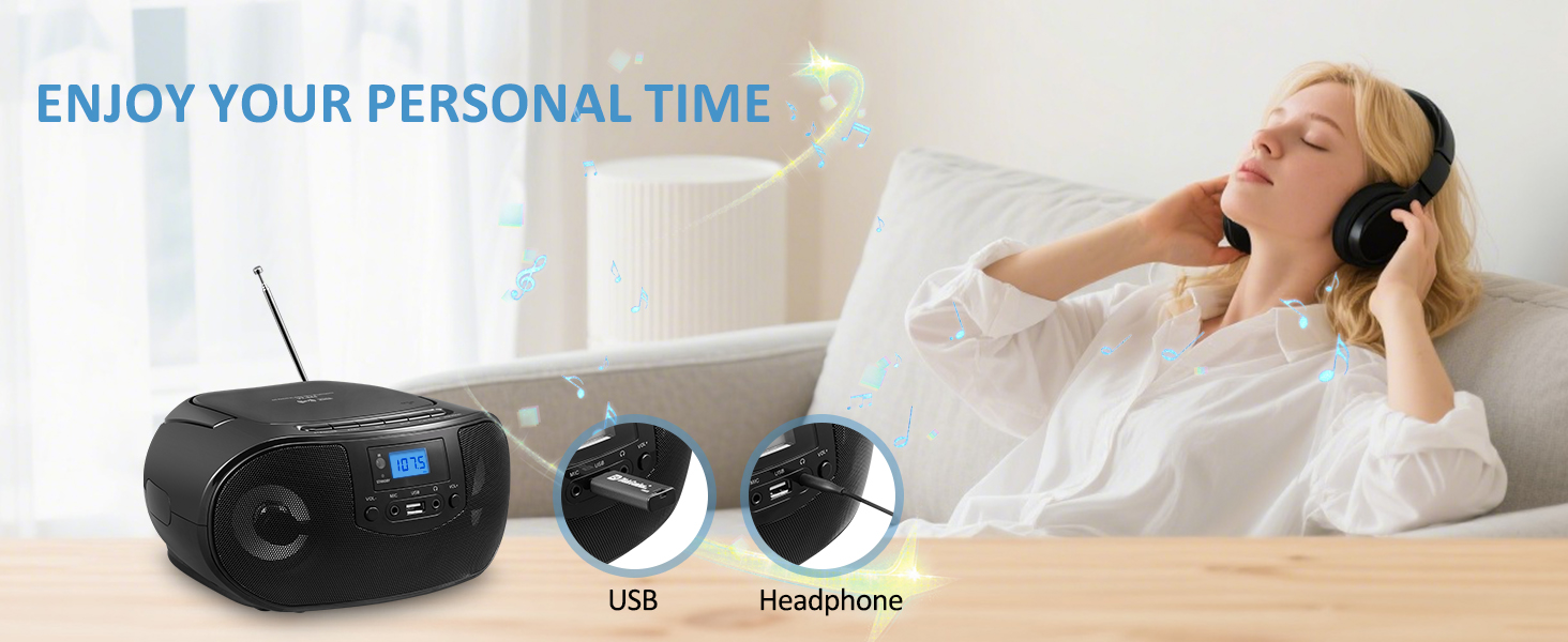 portable am fm radio cd player boombox