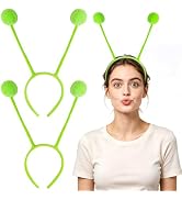 DIYASY 2 Pcs Halloween Antenna Headband, Tentacle Alien Ears Hairband | Green Monster Headwear Co...