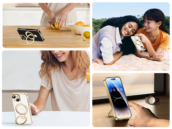 Magnetic Ring Designed for iPhone 13 Case, Shockproof Full Camera Protector