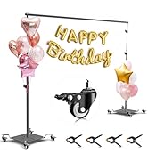 EMART Backdrop Stand with Wheels, 8.5x10ft Adjustable Photo Background Holder with Heavy Duty Met...
