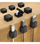 9 Black Magnetic Cable Clips,Under Desk Cable Management,Cord Holder for Nightstand Home Office C...