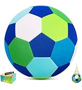 INPODAK Indoor Soccer Ball Size 4 for Kids, Soft Silent Soccer Ball for Inside House, with Pump a...