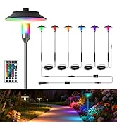 LOHAS Dusk to Dawn Low Voltage Landscape Lighting Warm White + RGB Modes, 6 Pack IP65 Low Voltage...