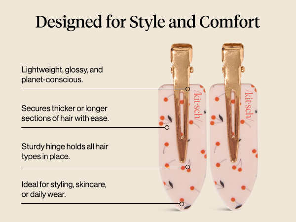 Kitsch Creaseless Hair Clips for Women - No Crease, No Bend Hair Clips