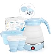 Travel Foldable Electric Kettle, Collapsible Portable Kettle for Fast Water Boiling Tea Coffee, w...